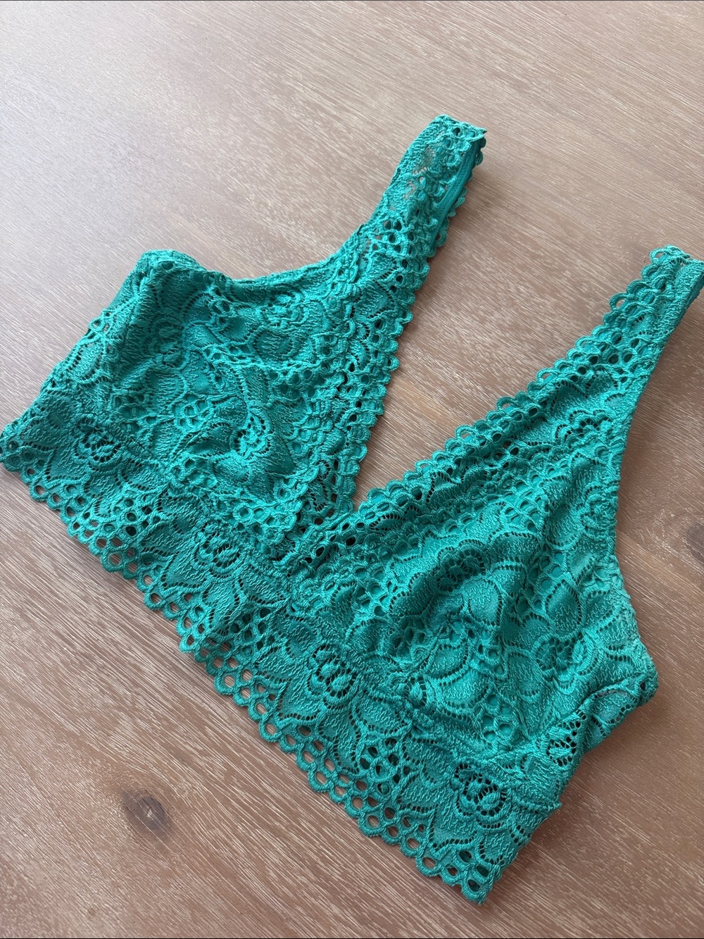 aerie Deep V Lace Bralette | XL